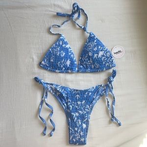 Ruched Floral Triangle Bikini
